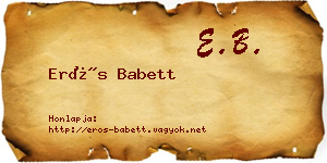 Erős Babett névjegykártya